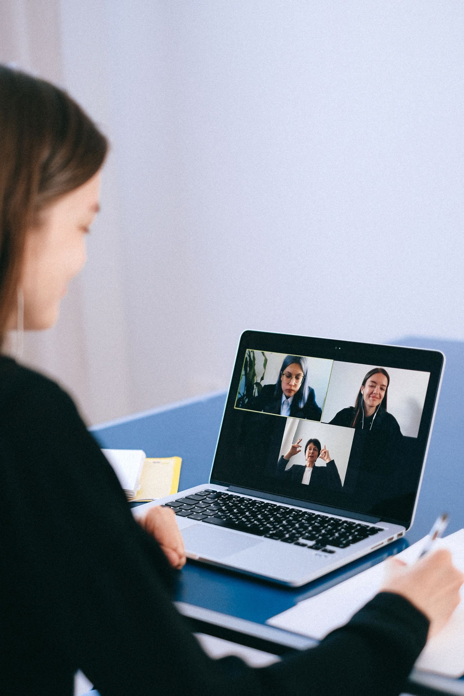 Remote team on a video call